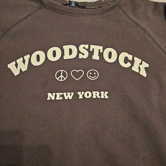 Woodstock New York Cropped Sweatshirt by One Love Clothing Los Angeles - Size Sm - Picture 2 of 9